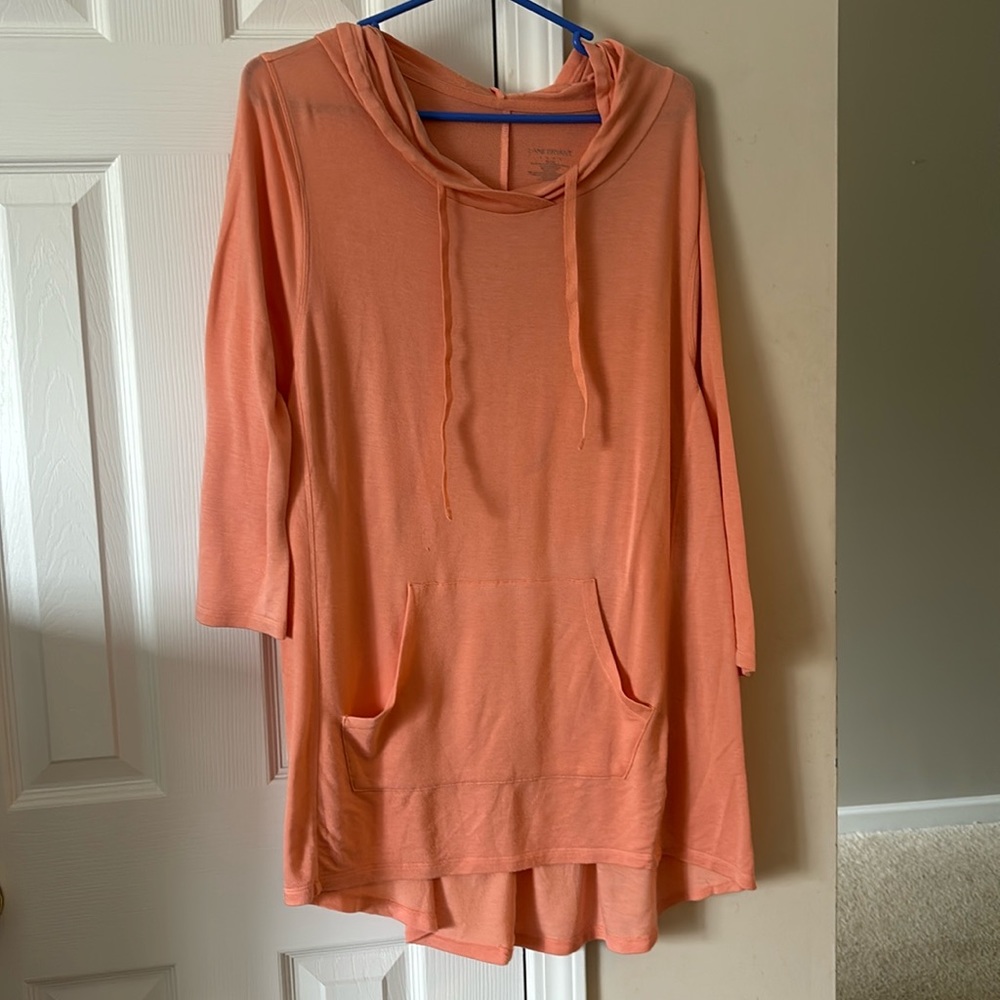 Lane Bryant 18/20 light weight hooded 3/4 sleeve shirt.